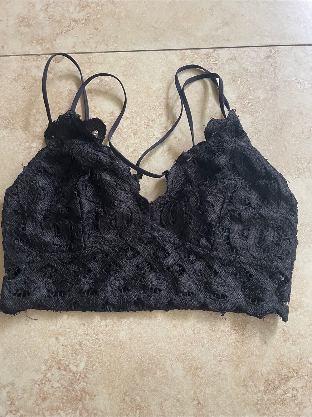Wishlist Black Lace Smocked Bralette